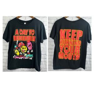 A Day To Remember Band Shirt ANVIL Tag Large Pac-Man Keep Running Your Mouth